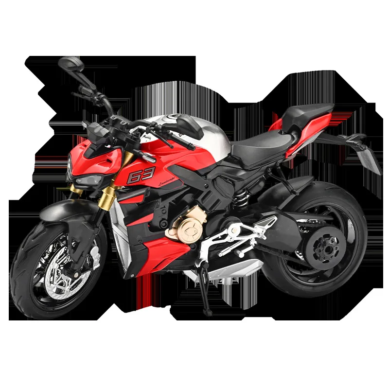 

Модель мотоцикла V4S 1:12 из сплава, имитация локомотива, украшение, детская игрушка со звуком и светом, оптовая продажа