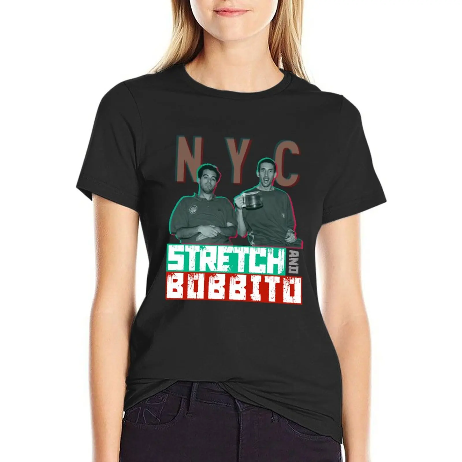 

Hip Hop - Stretch and Bobbito T-Shirt blacks Female clothing anime clothes white t-shirt dress for Women sexy