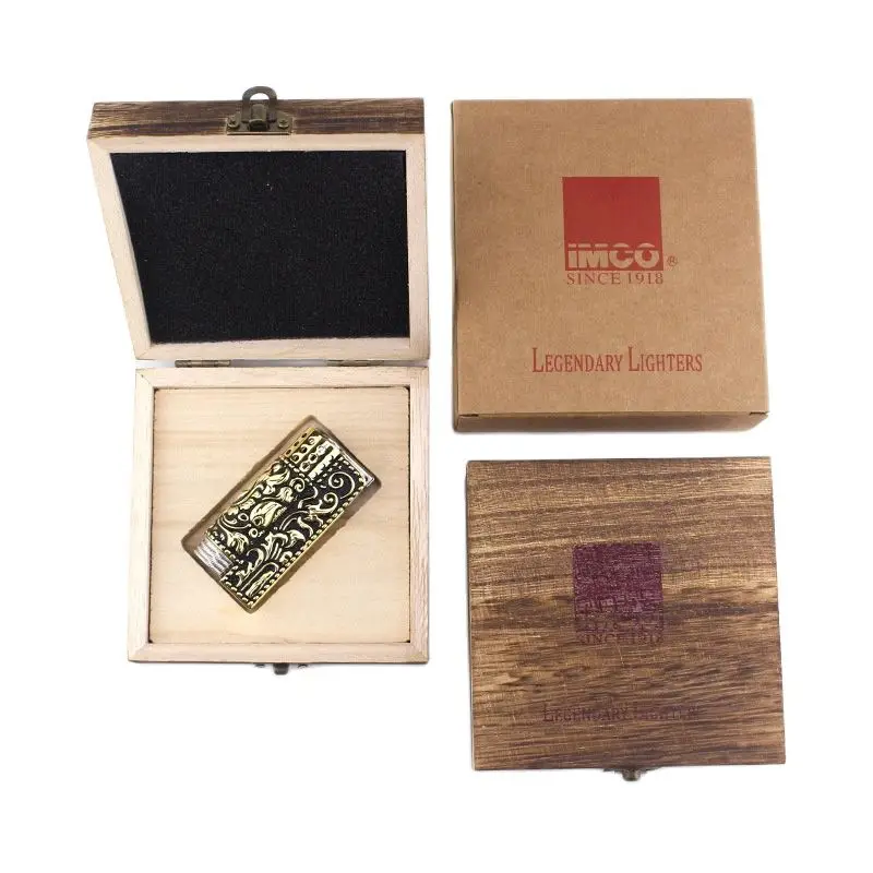 IMCO-Original Gasoline Lighter Windproof Retro Armor Lighter Zinc Alloy Cover Stainless Steel Oil Cigarette Lighter 6700