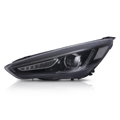 Carro LED Head Lamp Fit para Ford Focus 2015-2018, movendo o sinal de volta, lente de feixe duplo, olho demônio