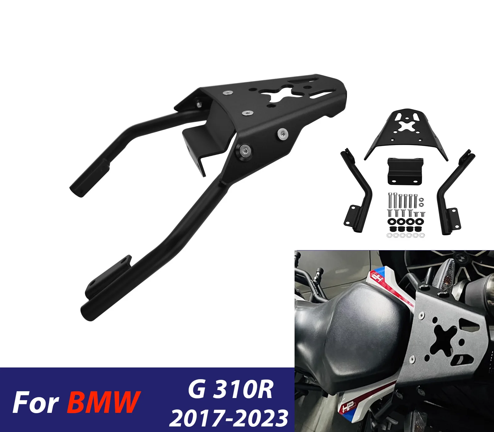 

For BMW G 310R 2017-2024 2023 2022 2021 G310 R Rear Luggage Rack Carrier Tail Storage Support Shelf Motorcycle Accessories