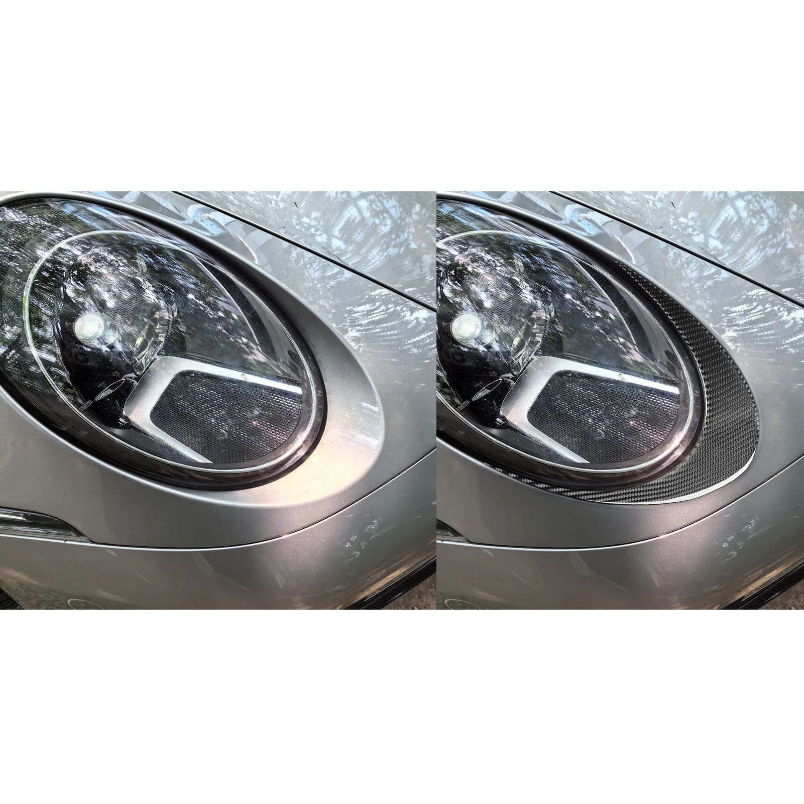 Для Porsche 911 992 2019-2024 передняя лампа из углеродного волокна, фары, автомобильные аксессуары, внутренняя крышка, модификация, наклейка