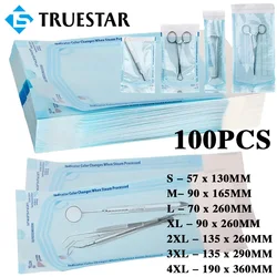 100PCS Self-Sealing Sterilization Pouches Bags 7 Size Disposable Nail Art Disinfection Bag Tattoo Nail Dental Tool Storage Bag