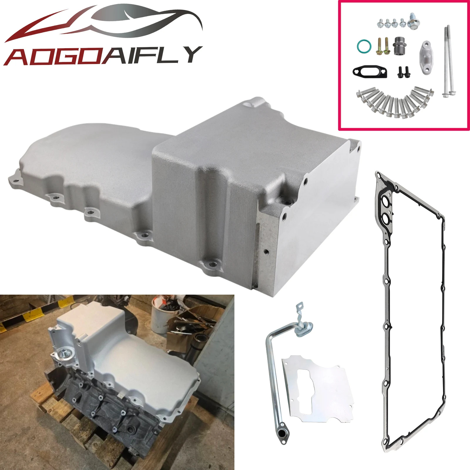 Performance LS Oil Pan Swap Conversion Retro Fit Kit Aluminum for Chevrolet LS1 LS2 LS3 LS6 4.8 5.3 6.0 6.2 LS