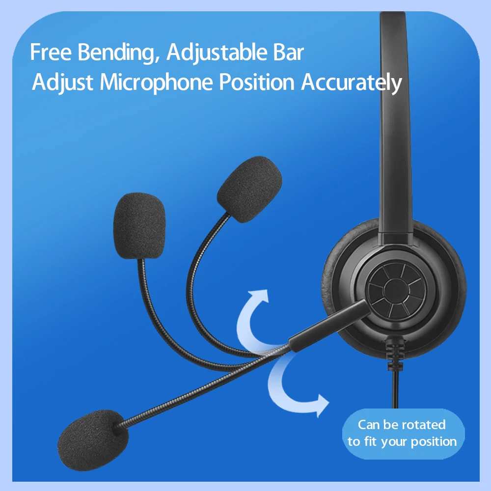 マイク付きUSB有線コンピューターヘッドセット,ユニバーサルオフィスヘッドセット,コールセンターサポート,ボリュームコントロール,サイレントキャンセリング