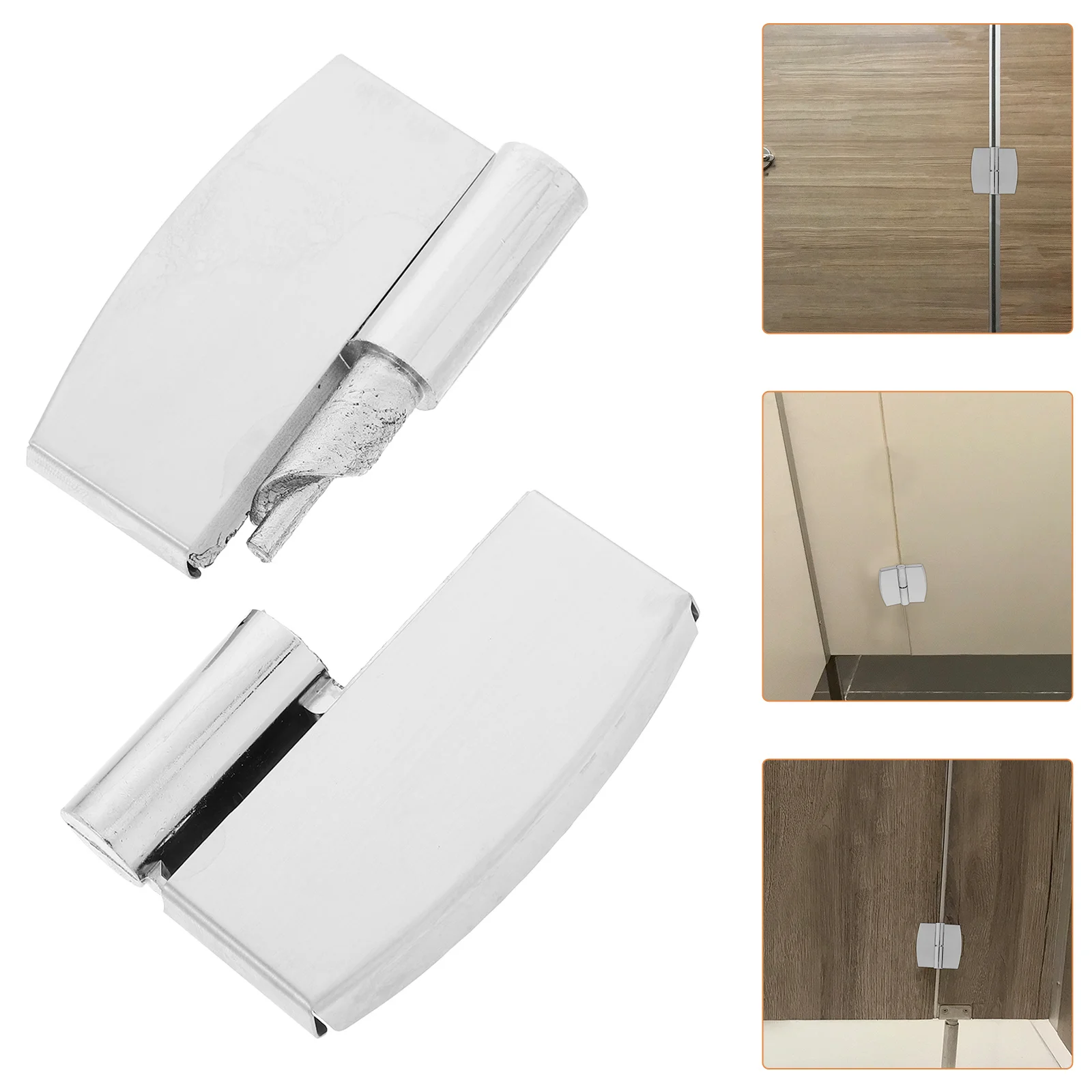

2pcs Heavy Duty Stainless Steel Self Closing Door Hinges Detachable Offset Toilet Partition Hinges Adjustable Height Public