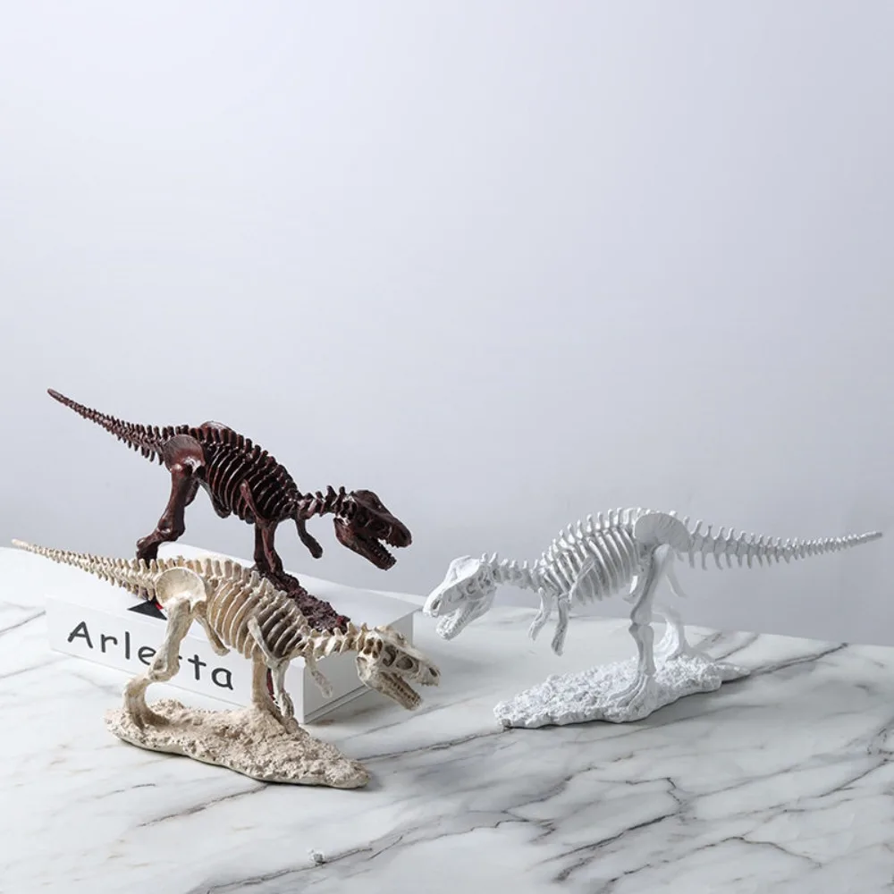 Nordic Resin Simulation Dinosaur Bully Ornaments Wang Lung Model Fossil Skeleton Creative Animal Ornaments Home Decorations
