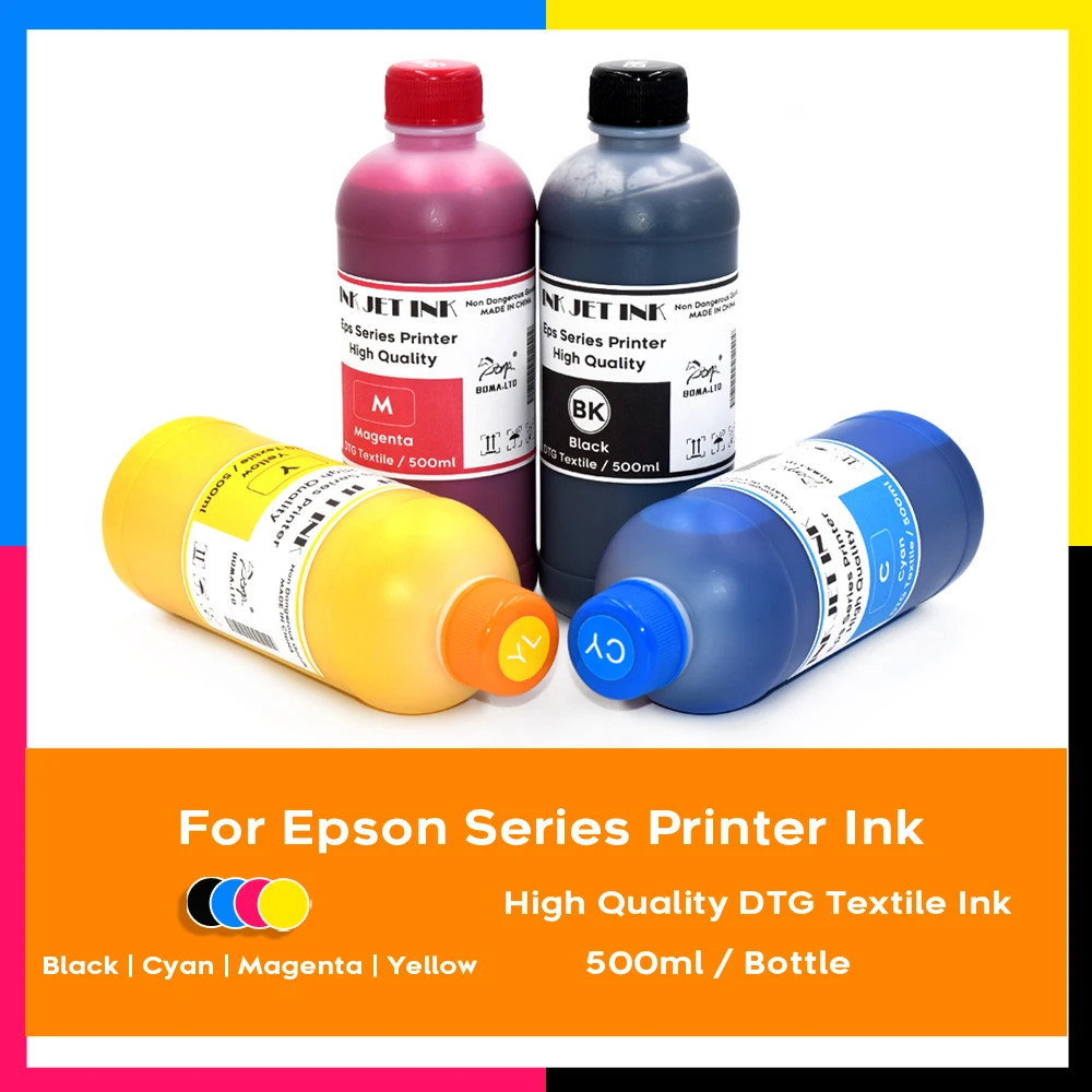 500ML DTG Textile Ink For Epson Surecolor F2000 F2100 1390 R1800 R1900 R2000 XP-15000 XP-6000 Flatbed Printers