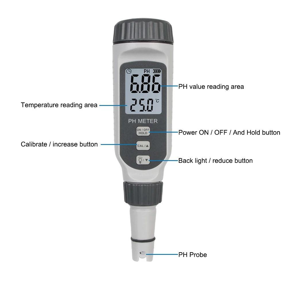 เครื่องวัดค่าความเป็นกรด-ด่างสำหรับ Aquarium Professional PH Meter เครื่องวัดความเป็นกรด PH818วัด PH818แบบพกพาปากกาเครื่องทดสอบคุณภาพน้ำ