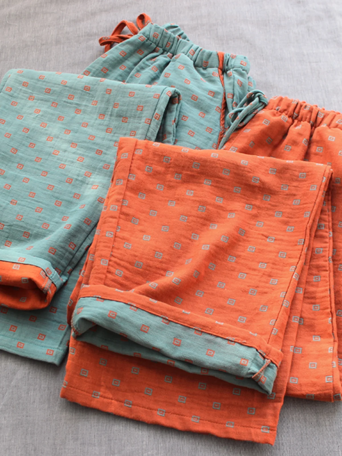 High Quality Pure Cotton Twill Casual Sleepwear Pants Home Clothes for Couples Spring Summer Autumn Thin All Cotton Color Wov...