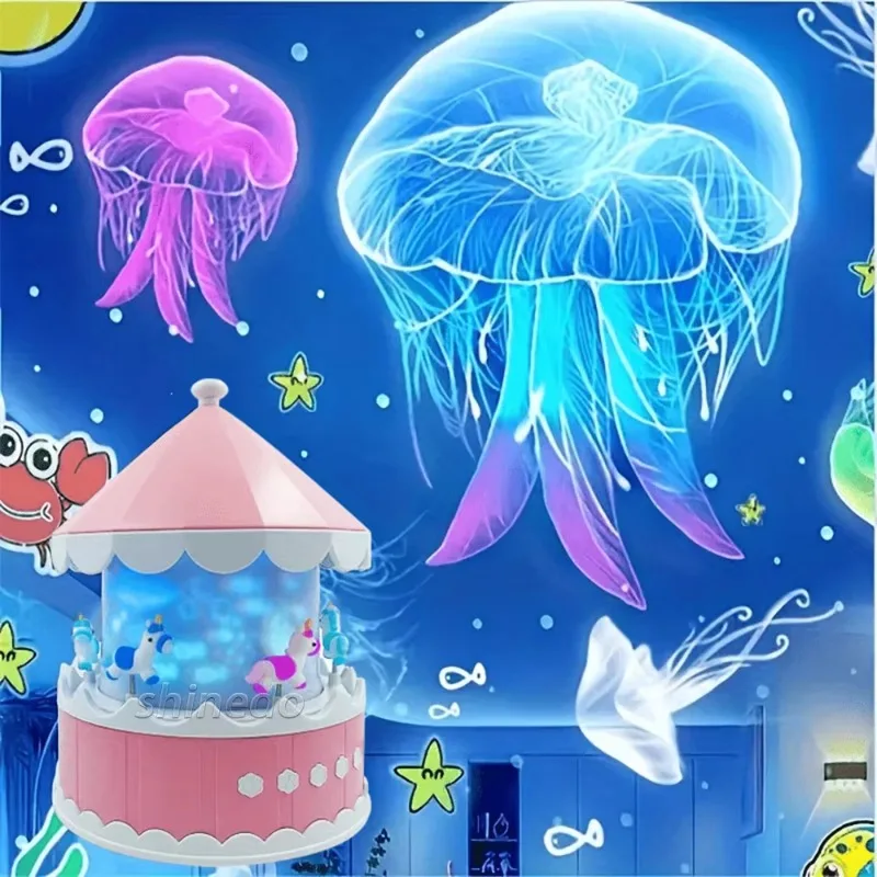 هدية خفيفة للإسقاط على شكل نجمة جالاكسي للنوم قابلة للدوران