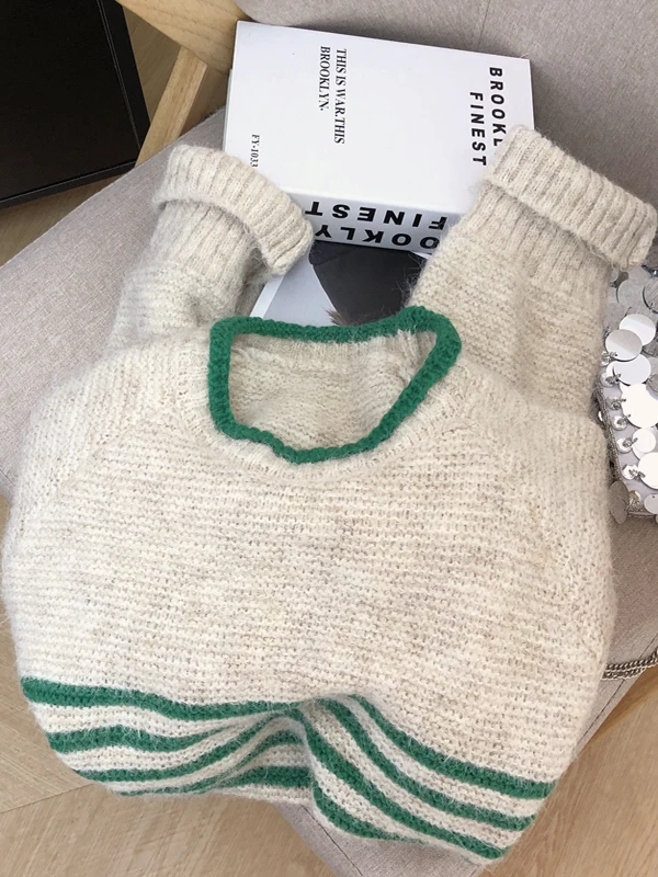 سترة علوية مستديرة من Thiened للنساء ملابس داخلية عصرية تصميم مخطط للخريف وصل حديثًا من ألياف البوليستر الناعمة #2