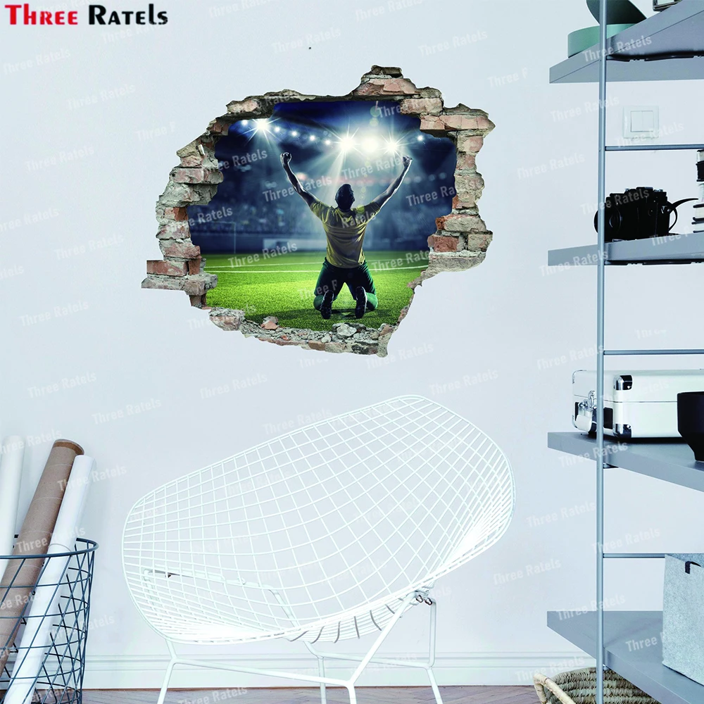 Three Ratels WF21 Football players play football Stickers And Decals For Home Wall Toilet Mirror Decoration Vinyl Material