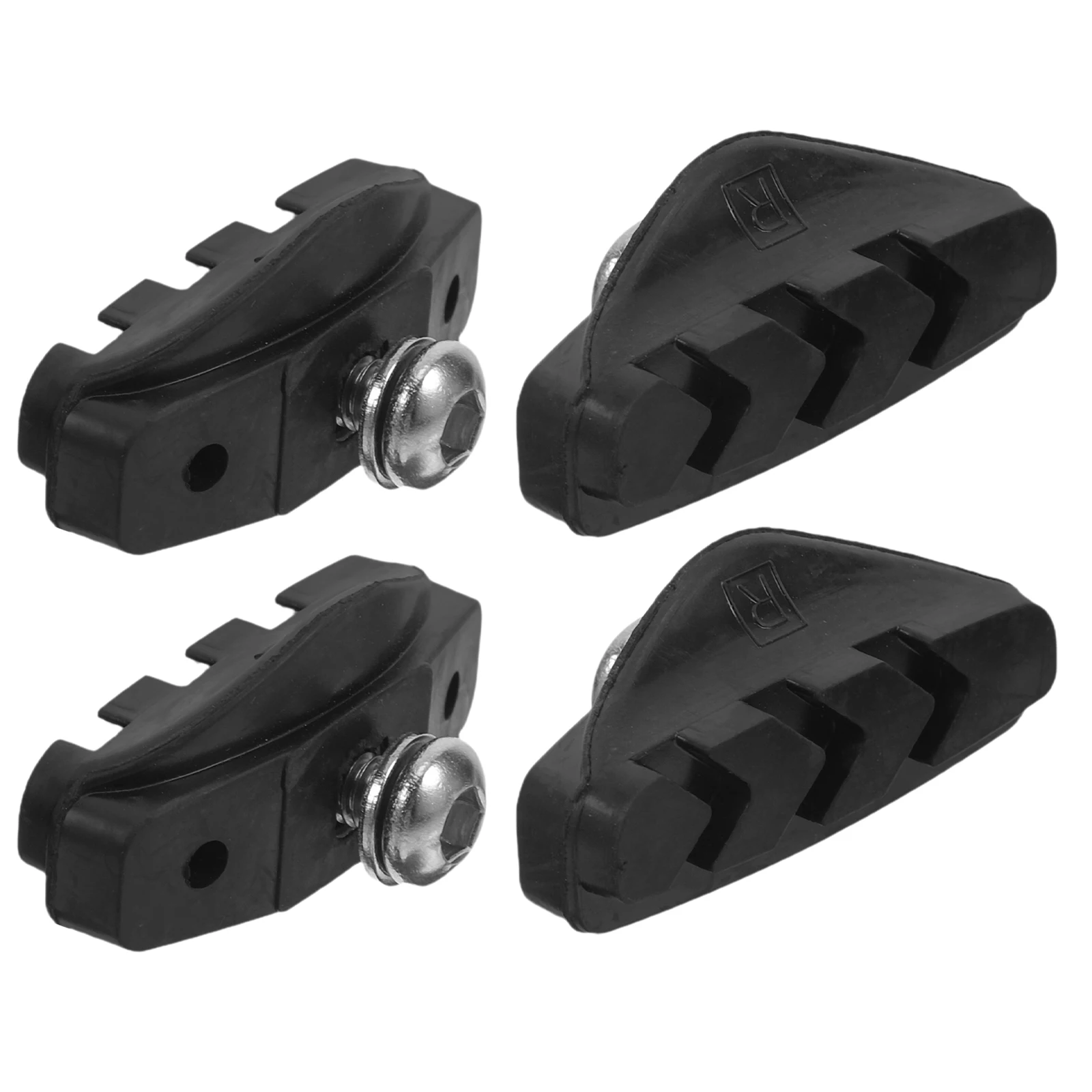 

Brake Pads Set C-Bike Wearable Rubber Aluminum Alloy Noise Reduction Strong Braking V-Shaped Design Bad Weather for Bicycle