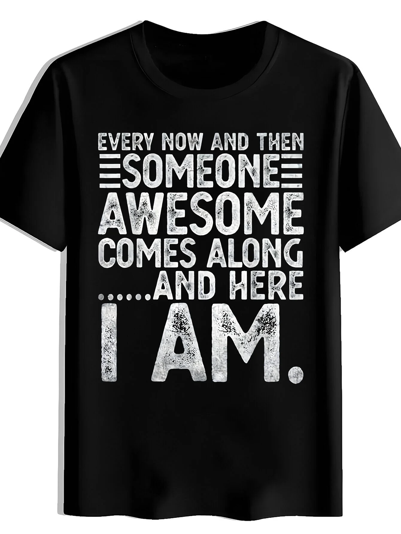 Textured Effect Print Pattern Men'S Casual Round Neck T-Shirt, Soft Comfortable Wrinkle-Resistant Men'S Top, Machine Washable Non-Pilling, Easy Dry And Care High V Short Sleeve T-Shirt, Durable And Non-Deformable, Suitable for Daily Wear, Exercise