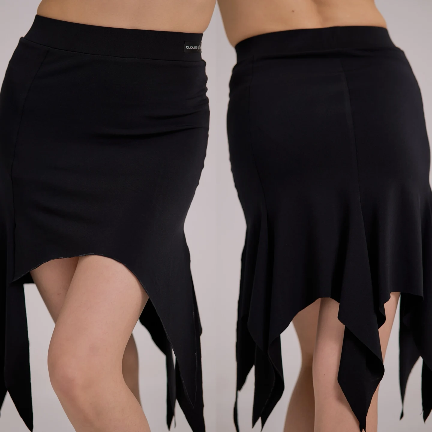 

Latin Dance Clothes Women Irregular Skirt Rumba Samba Cha Cha Dance Practice Clothing Adult Training Wear Black Skirts DNV24166