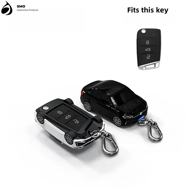 For Volkswagen Lavida Key Cover with Lights Car Key Fob Car Model Key Protector Auto Accessories Creative Personalized Gifts New