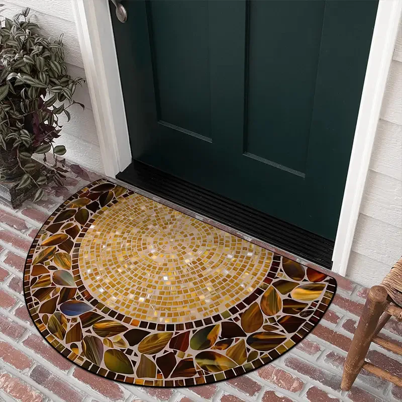 VIKAMA Entrance Door Mat, Retro Stone-patterned Floor Mat, Dust-proof and Anti-slip Entrance Carpet, Welcome Floor Mat