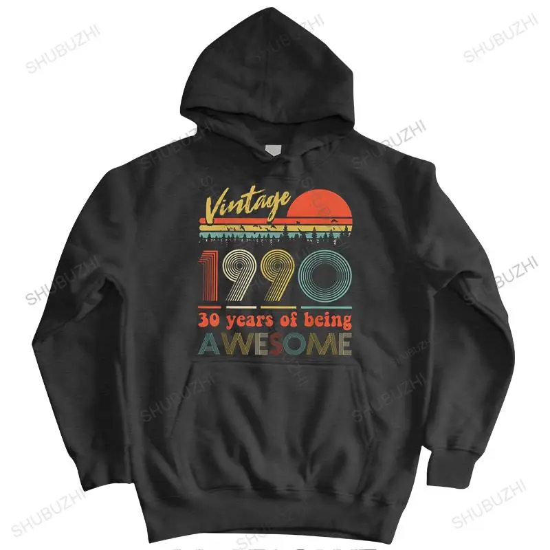 

Classic Vintage 1990 zipper Men coat Leisure Awesome pullover 32 Years Old Birthday sweatshirt Top Pure Cotton hoody Gift Idea