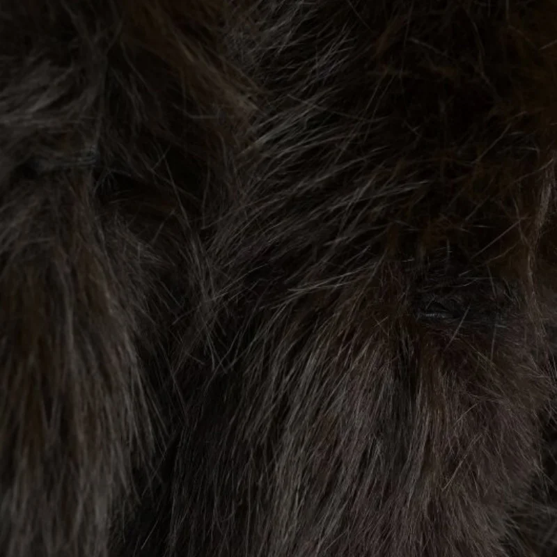 معطف فرو صناعي بياقة مقلوبة أوروبية أمريكية للسيدات - سترة شتوية دافئة بتصميم طية صدر السترة للسيدات #5