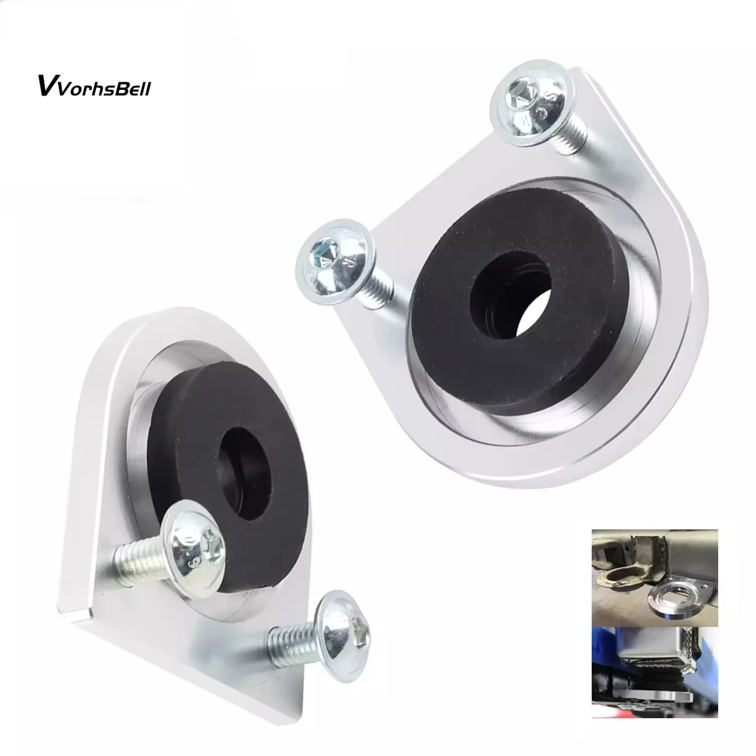 Premium Radiator Bracket Relocator + Low Profile Bushings Silver Pair For Honda Upgrade Diy Aluminum Cooling Accessories