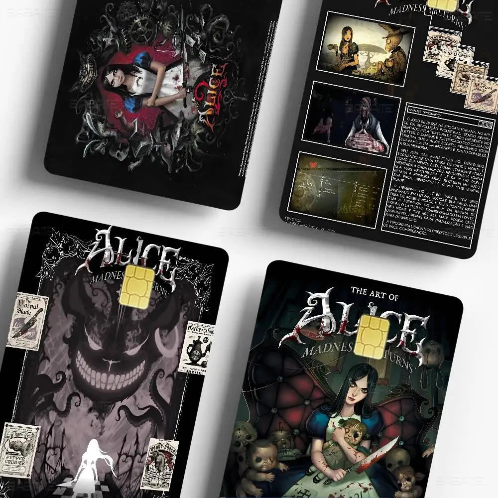 A-Alice M-Madness R-Returns 2024 Anime Cartoon Skin Stickers Film Tape Case for Big Credit Debit Card Front Side