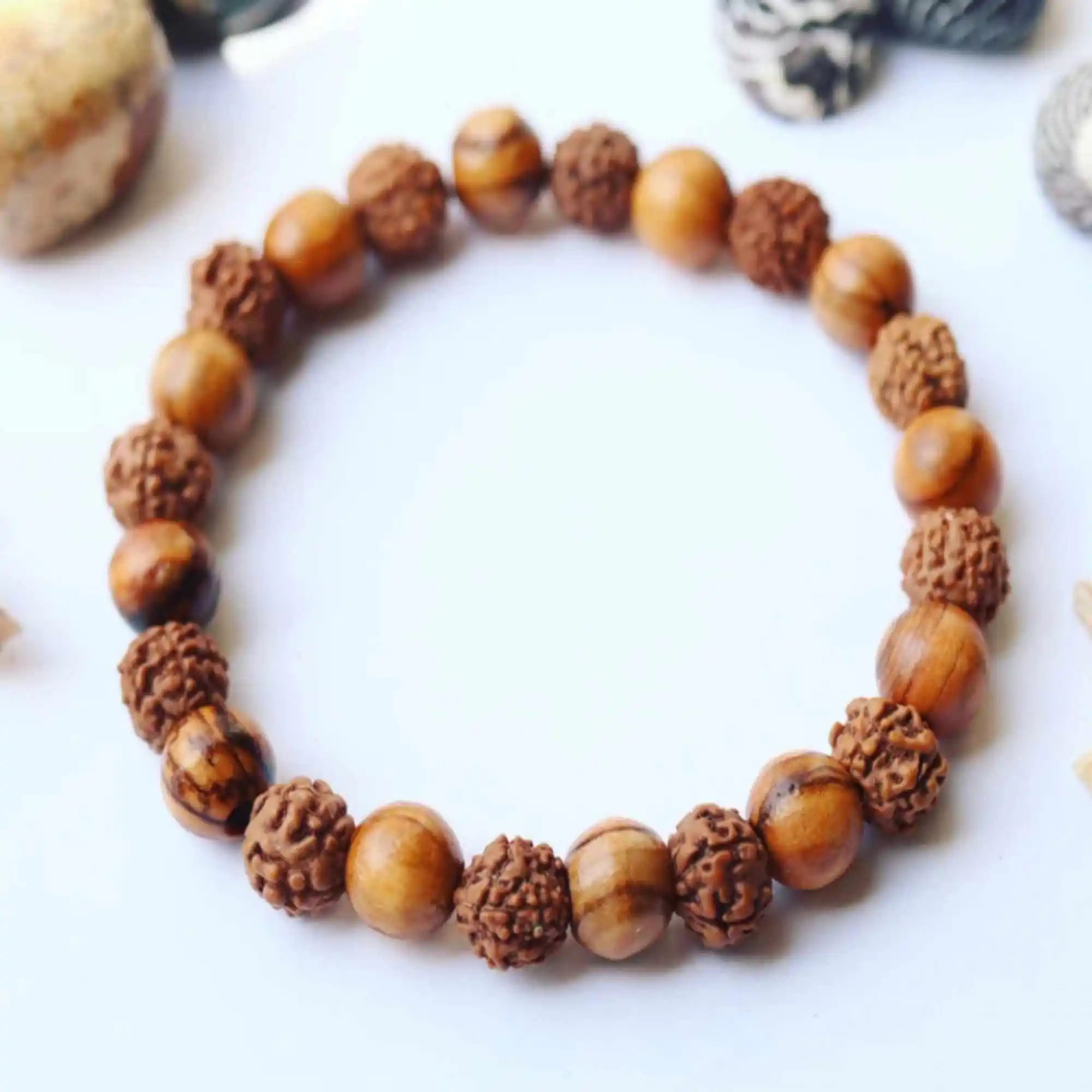 

8mm Beautiful Olive Wood Rudraksha Wood Yoga Olivewood Bracelet FOOL'S DAY VALENTINE'S DAY Wedding Beautiful Christmas