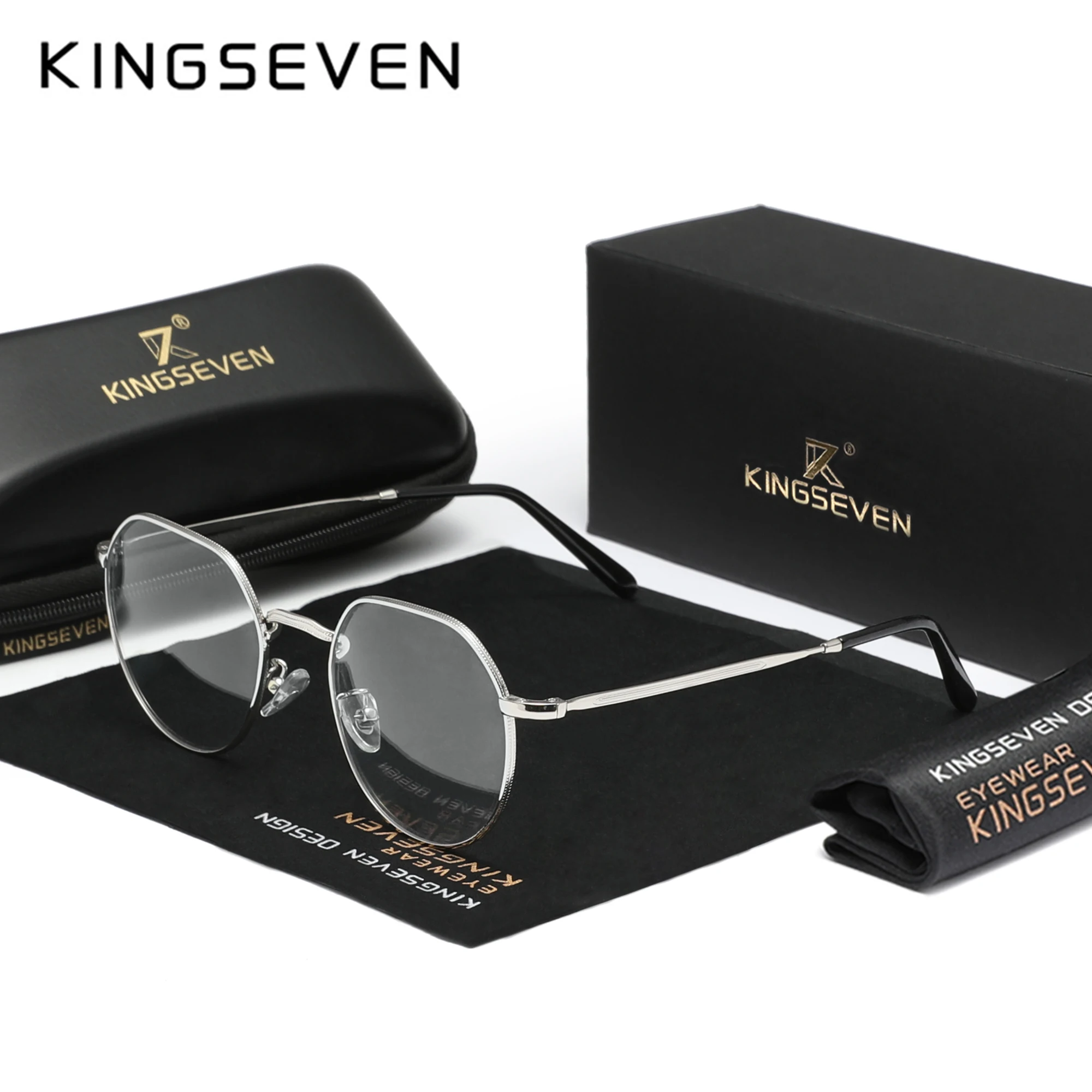 KINGSEVEN Vintage Round Frame Anti Blue Light Glasses Classic  For Men Women Computer Gaming Eye Protection Eyewear