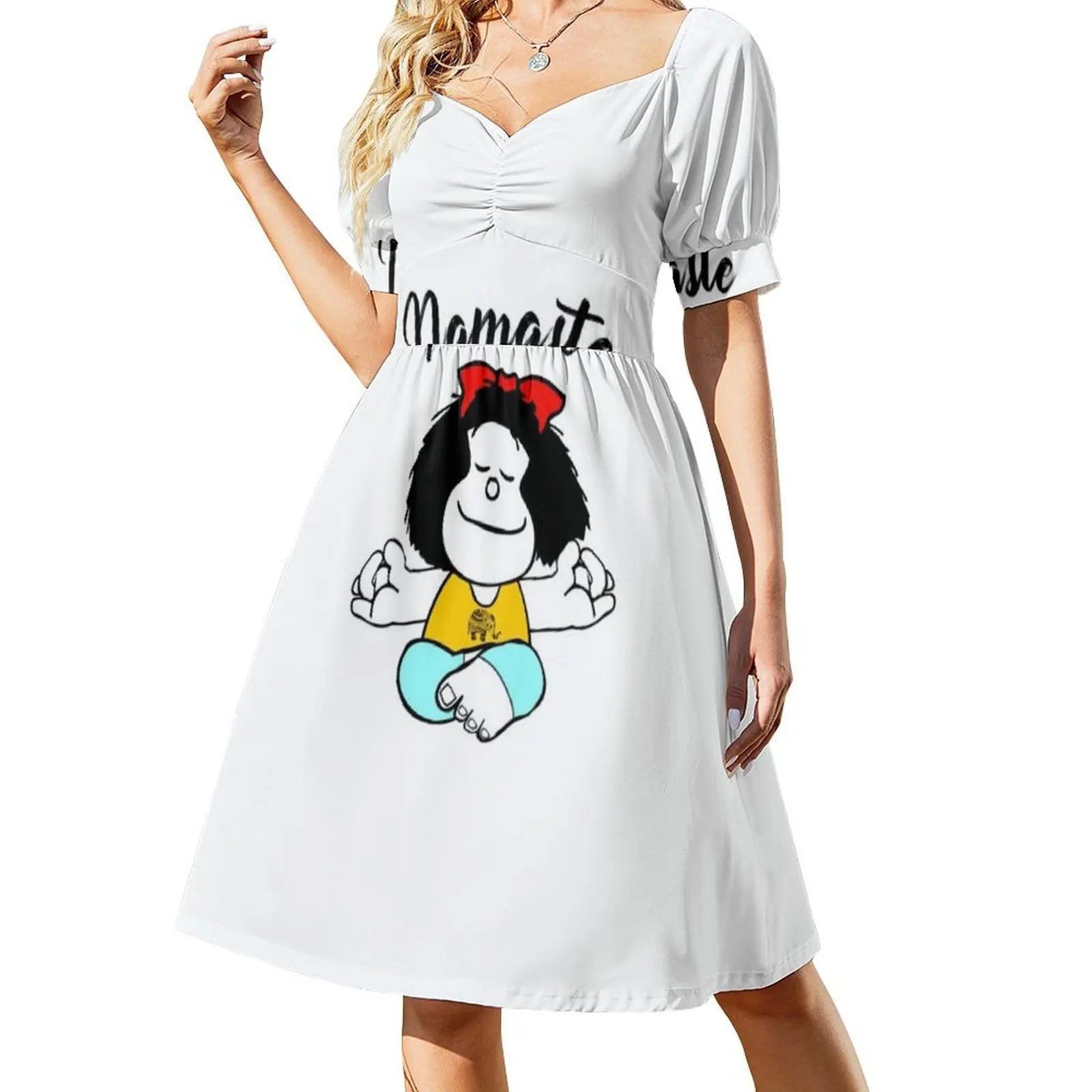 فستان كاجوال على الطراز الكوري من مافالدا ناماستي للنساء فساتين مكتب يومية بسيطة للسيدات مافالدا يوغا ناماستي كارتون كوينو امرأة #2