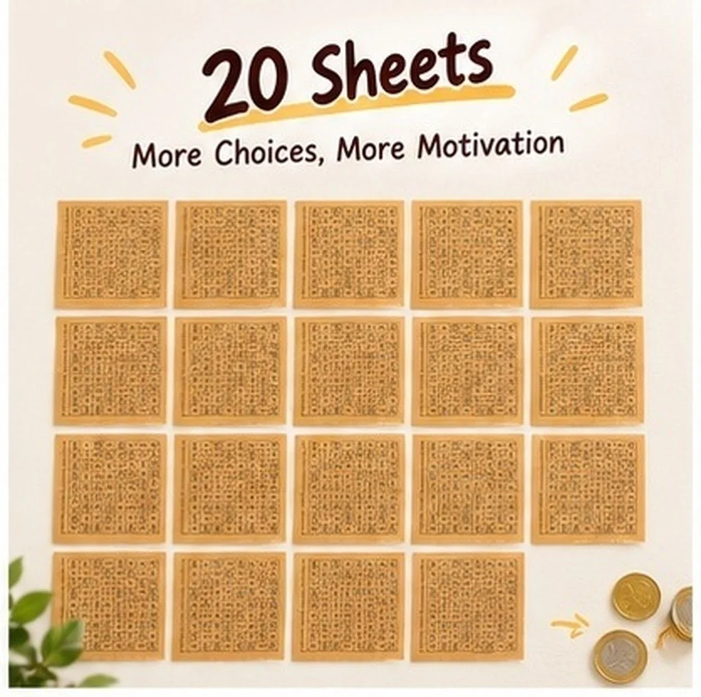 20Sheets Savings Jar Stickers Challenge Numbers for Money Box Budget Tracker Labels Piggy Bank Target Saving Sticker Set