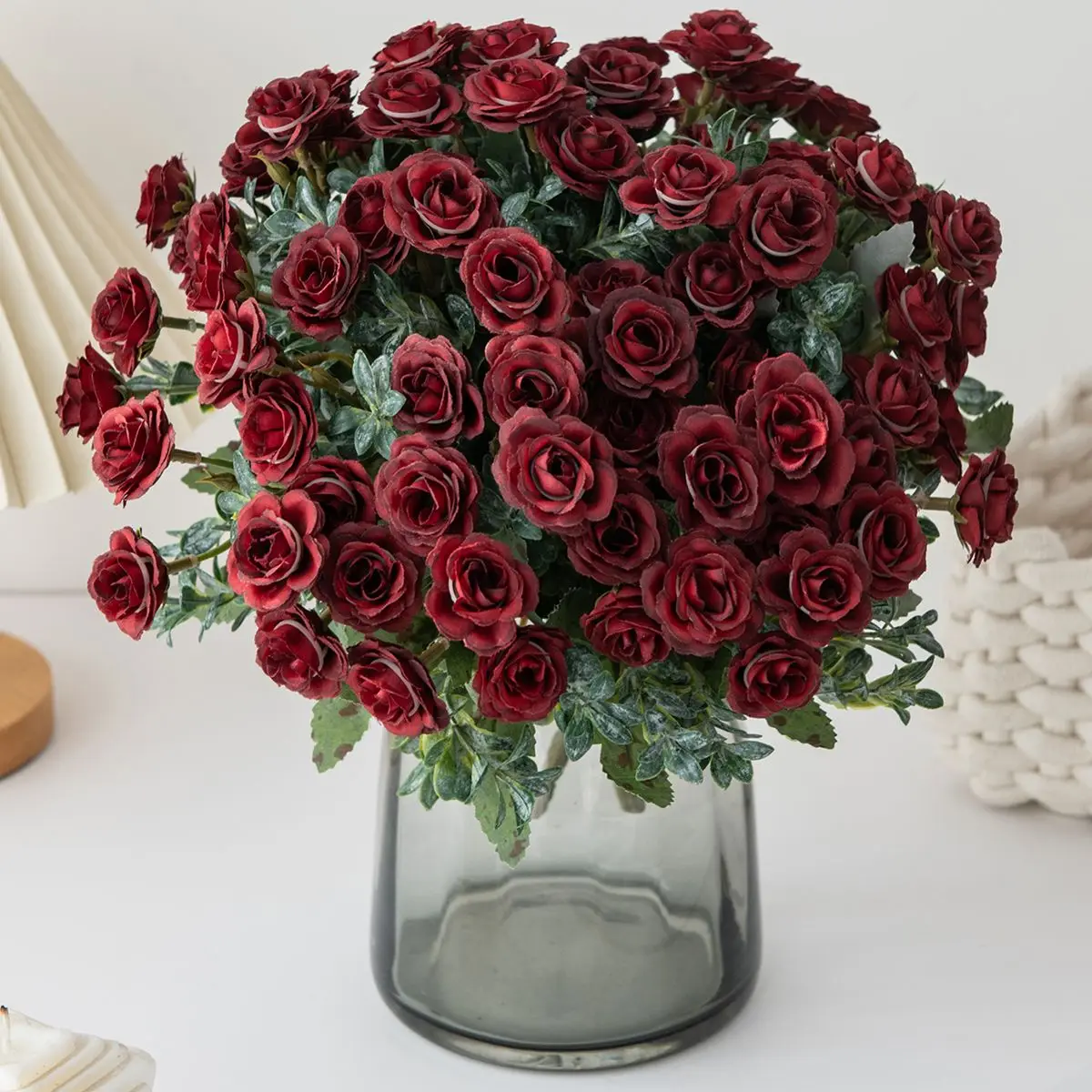 Künstliche Seidenrosen-Blumen Hochzeitsstrauß für Außenbereich Garten Party Feiertage Innenbereich Esstisch Vase Fensterbank DIY Dekoration