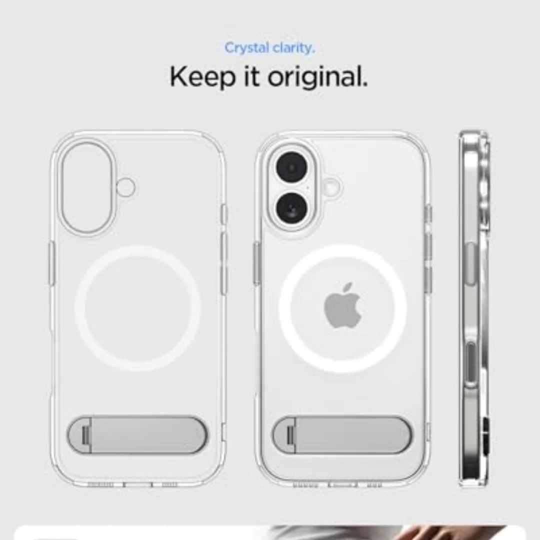 Spigen Ultra Hybrid S MagFit Clear Case do iPhone 17 Air 17 18 Pro Max 18 16 15 14 Plus 13 12 z podstawką, kompatybilne z MagSafe — zdjęcie produktu 6
