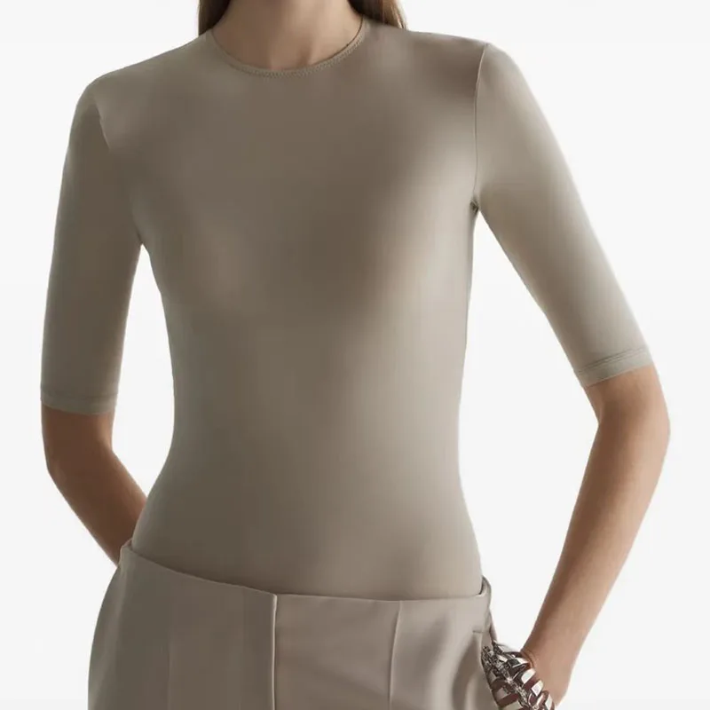 2026 Summer New Style Round-neck Slim-fit Long-sleeved T-shirt - Stretch for Slimming, Versatile Underwear Top