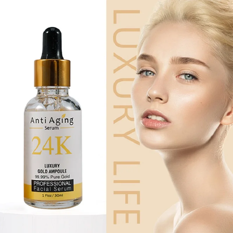 

24K Gold Luxury Facail Essence Oil Hyaluronic Acid Acne Serum Moisturizer Whitening Anti Aging Anti Wrinkle Skin Care