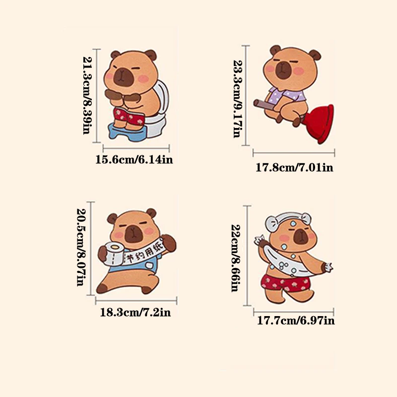 Capybara Toilet Mat Deodorizing Stickers Deodorizing Capybara Deodorizing Stickers Cartoon Toilet Mat Self-adhesive Deodorizing