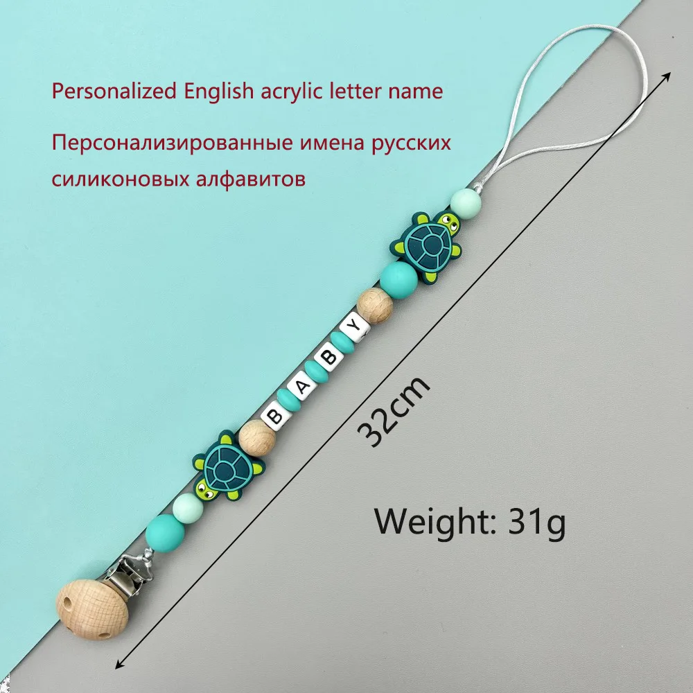 Clips de Sucette Personnalisés en Silicone pour Bébé, Lettres Anglaises et Russes, Dessin Animé, TeWindsor, Cadeau Kawaii