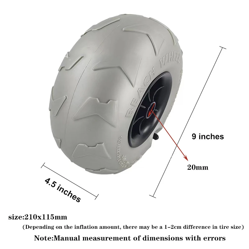 2 шт. 9-дюймовые пневматические шины из ПВХ, баллонная тележка для каяка/колеса тележки, пляжная тележка для пляжа, надувное пляжное колесо из ПВХ