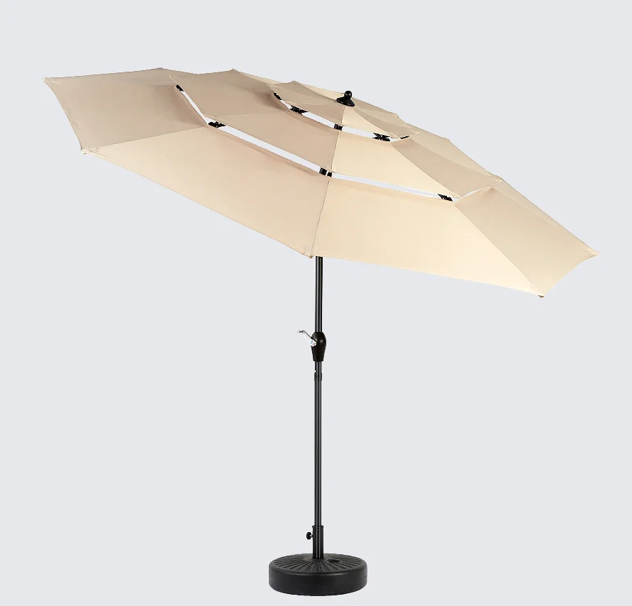 Auto-Tilt Outdoor Patio Umbrella-Modern Design Durable Waterproof Pool Deck Umbrella for Outdoor Furniture (Base Not Included)
