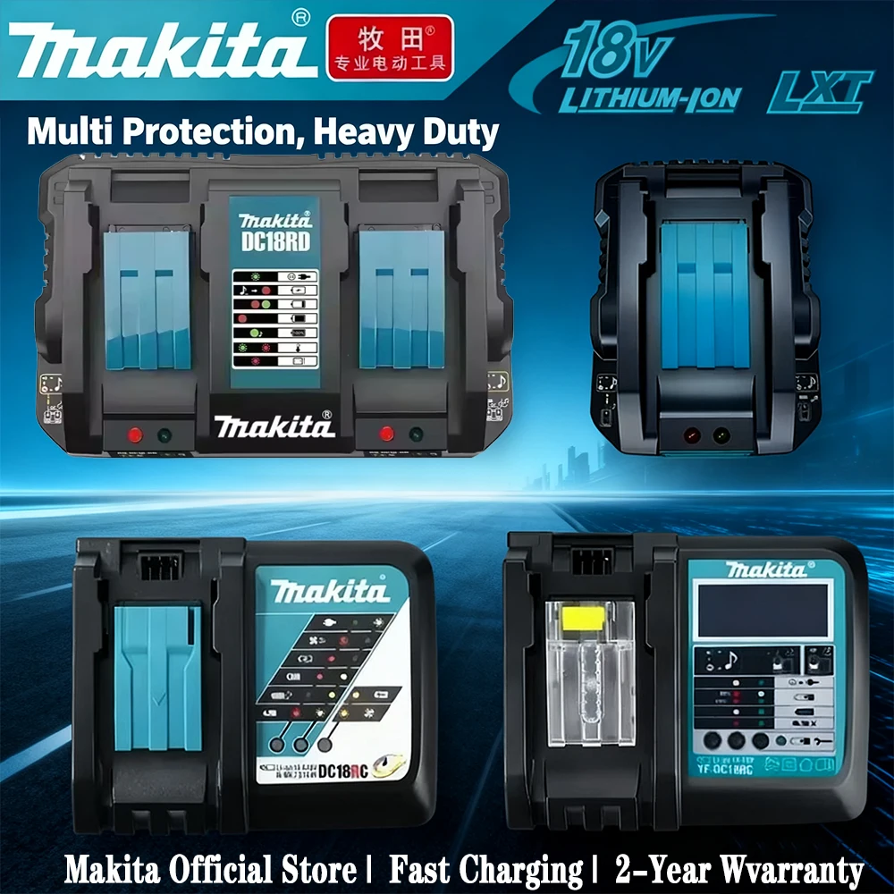 

Makita 18V LXT Lithium-Ion Battery Fast Charger, Dual Port DC18RD Model,Rapid Charging with LED Indicator,for Makita 18V Tools