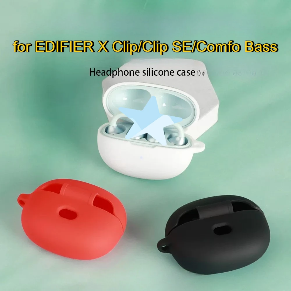 For EDIFIER X Clip / Clip SE /Comfo Bass case Solid Color Silicone Earphone Protective Cover For EDIFIER Comfo Bass Cover Fundas