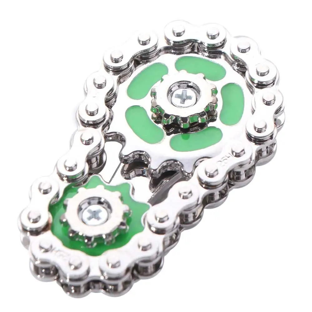 Cadenas luminosas para Fidget Spinner, engranaje creativo de mano, engranaje de cadena, rueda de Metal de moda, cadena de engranaje, giroscopio para adultos