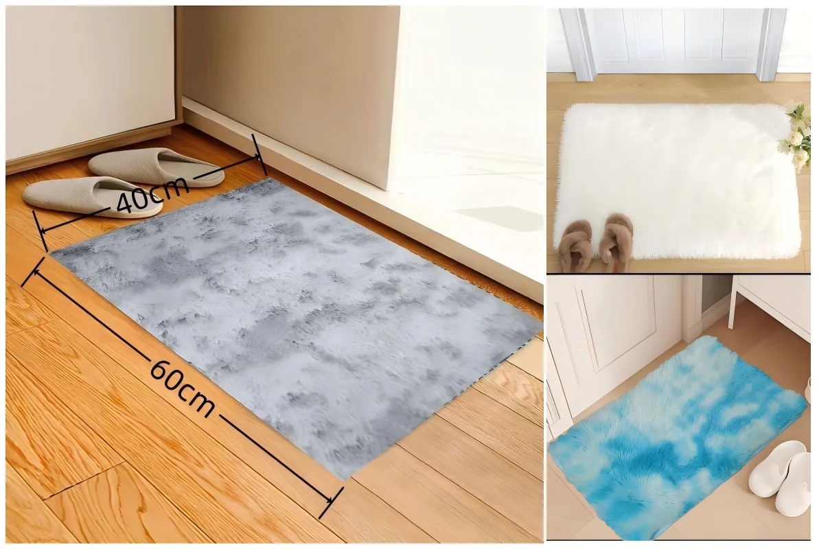 VIKAMA Living Room Silk Hair Carpet Bedroom Coffee Table Rug Wholesale Gradient Bedroom Shaggy Bedside Rugs Home Decoration