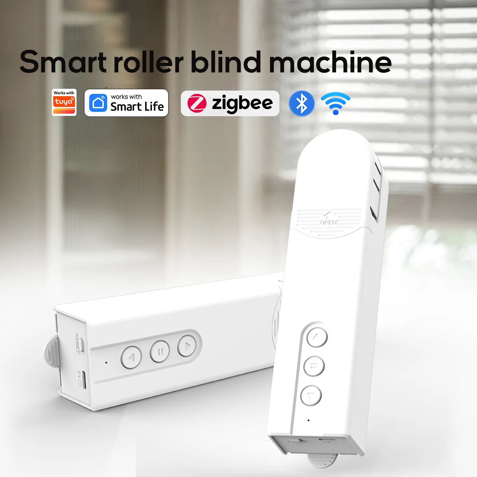 Works with Tuya Smart For Home Curtain Opener Electronic Curtain Motor Robot Remote Button Control Automatic Curtain Opener