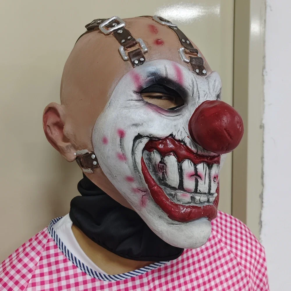2025halloweenMasque de Clown à dents douces, fête d'halloween, masque de Clown tueur torsadé d'horreur, film de jeu Cosplay