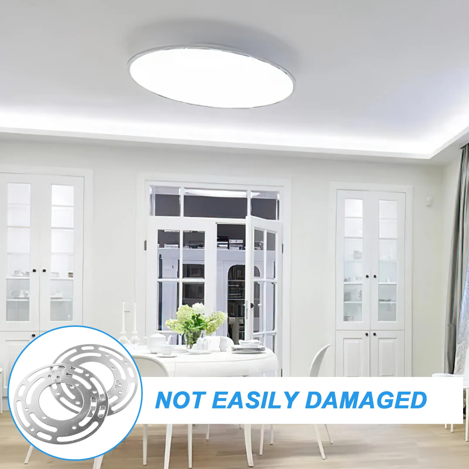 

Комплект из 2 круглых кронштейнов из нержавеющей стали для светильников, сверхпрочные крепления для потолочных, настенных, туалетных и кухонных светильников