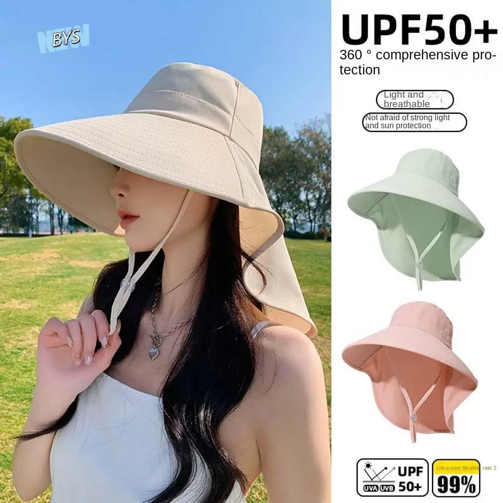 

Hiking Hats Women Fisherman Hat with Neck Flap Long Wide Brim Wide Brim Bucket Hat Large Brim Veil Panama Fishing Cap Travel