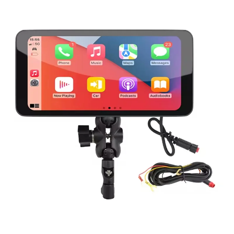 

ABXN-Bluetooth Smart Display 6.5Inch Wireless Carplay Android Auto Motorcycle Screen IP67 Waterproof Removable Bracket