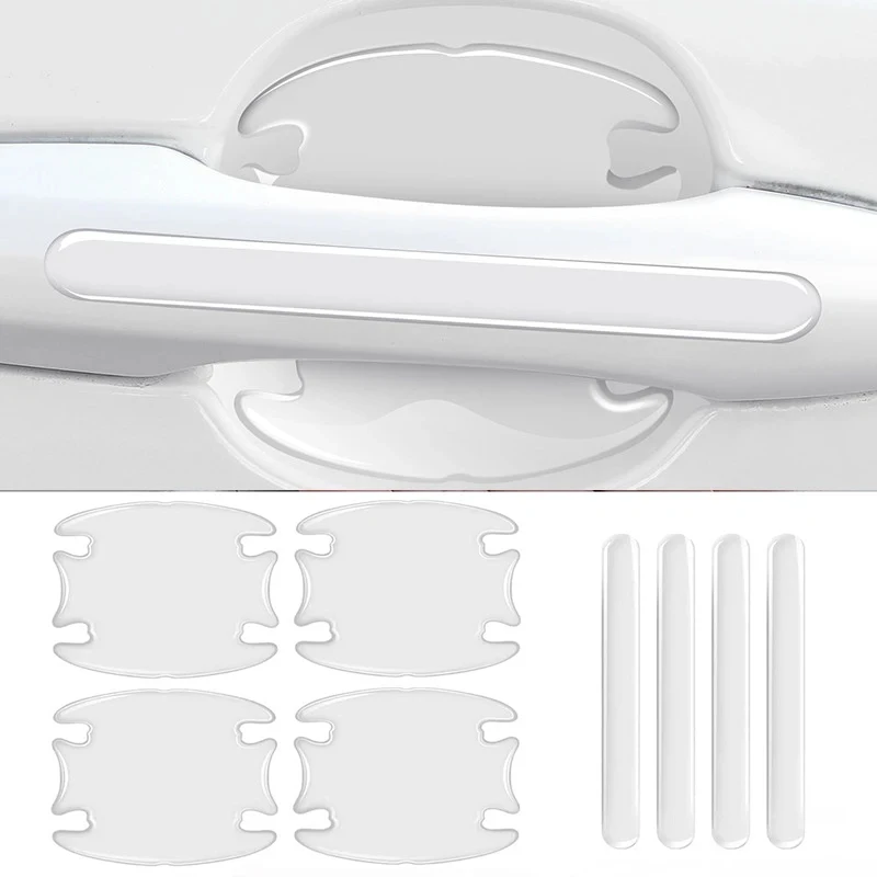 1/2/3set Car Door Handle Bowl Scratch Protective Invisible Transparent Stickers Silicon Rearview Mirror Anti-Collision