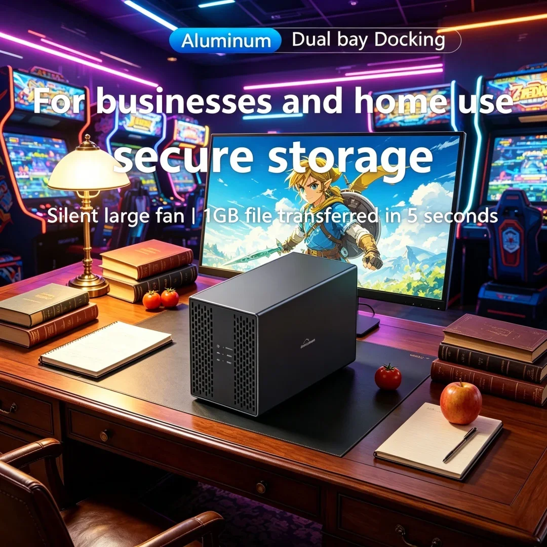 

Exquisitely Dual Bay Shell Heat Dissipation 3.5 USB 3.0 External Type C Dual Hard Drive Enclosure Luxury SATA Array