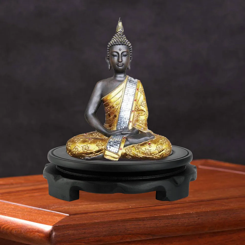 

Wooden Display For Antiques Vase Bowl Crafts Round Wood Base Sturdy Pedestal Indoor Decor Oriental Furnishings Bowl Plant Fish